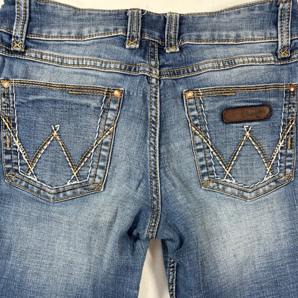 Wrangler Retro Mae Jeans 5x34 Mid Rise Faded Blue Western Flare Boot Cut Retro - Picture 1 of 14